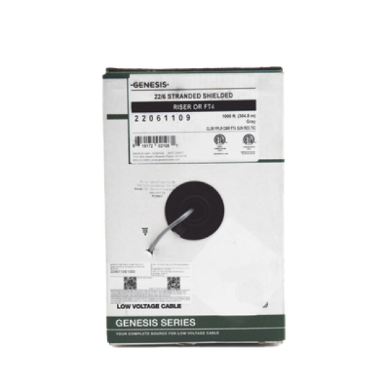 Bobina de 305 Metros de Cable / 6 x 22 AWG Blindado / Color Gris / Para Aplicaciones de Audio, Seguridad y Control