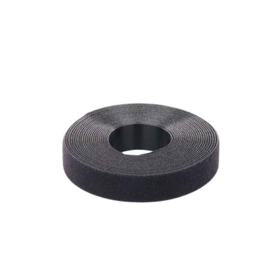 Rollo de Cinta de Contacto, de 15 Pies (4.5m) de Largo, 19.1 mm de Ancho, Color Negro