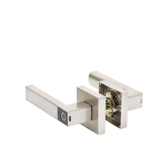 Manija Castelli Biométrica/ Niquel Satinado / 30 usuarios / Para Puerta Izq o Derecha de 60-70mm