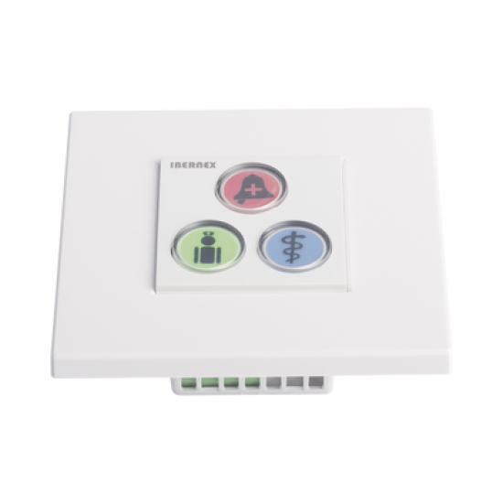 Modulo de 3 Botones iluminados / Alarma / Cancelar y Código Azul / BUS RS485 / Compatible con NX0019/B, NX1021 Y NX0015