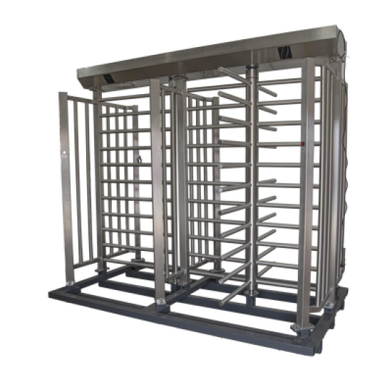 Torniquete De Paso Doble de Cuerpo Completo con Puerta Lateral y Rehilete de Acceso / Fabricado en Acero Inoxidable Grado 304 /