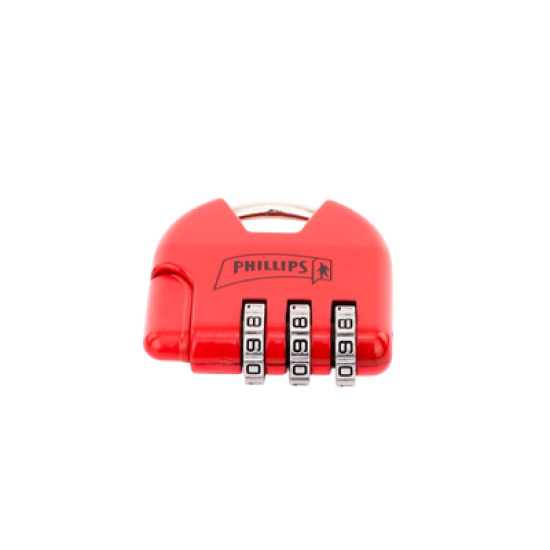 Candado de Combinación Ajustable / No Requiere Llave / Color Rojo.