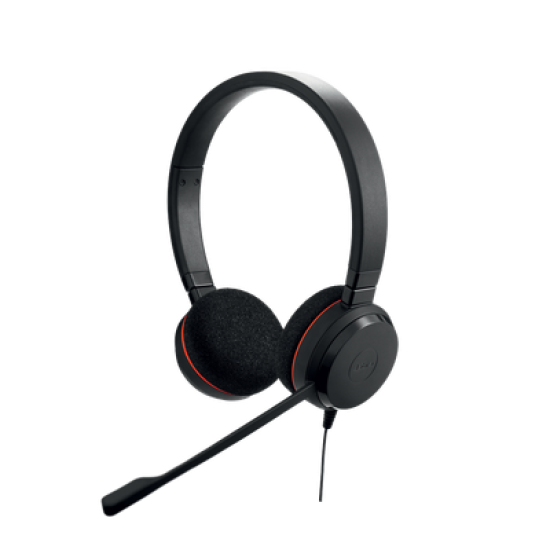Jabra Evolve 20 Duo con conexión USB, micrófono con cancelación de ruido de última generación, configuración Plug and Play, Certificación Microsoft Teams (4999-823-109)
