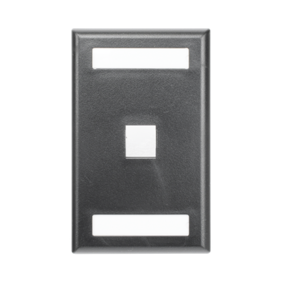 Placa de Pared Vertical, Salida Para 1 Puerto Keystone, Con Espacios Para Etiquetas, Color Negro