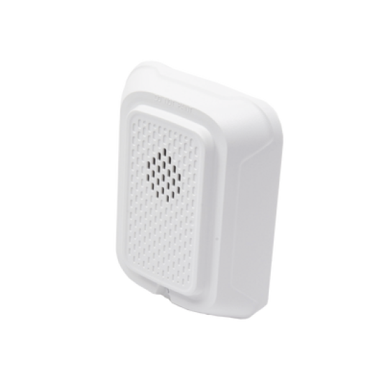 Sirena para Montaje en Pared, 12 a 24 Vcc, Color Blanco, Nuevo Diseño Moderno y Elegante y Menor Consumo de Corriente