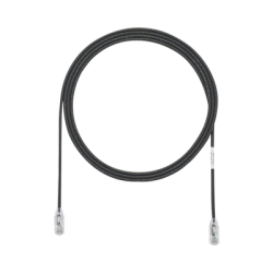 Cable de Parcheo TX6, UTP Cat6, Diámetro Reducido (28AWG), Color Negro, 7ft 