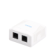 Caja de pared con 2 puertos, incluye 2 jacks UTP Cat6A