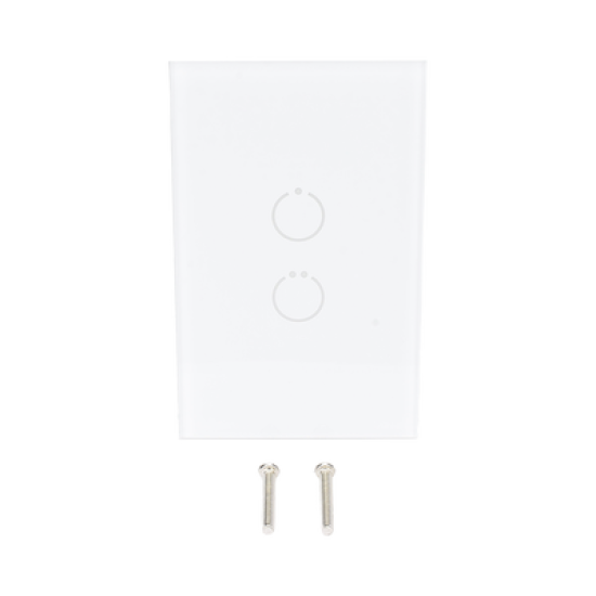 (ZWAVE) Interruptor On/Off panel táctil touch inalámbrico Zwave Plus 2 botones. No requiere cable neutro, Compatible con Hubitat HC8, Álula  M2M, otros 