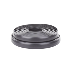 Canaleta flexible negra de PVC auto extinguible, para instalaciones eléctricas en piso ó zóclo  (Rollo de 25mts.) (9300-05040)