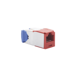 Conector Jack RJ45 Estilo TG, Mini-Com, Categoría 6A, de 8 posiciones y 8 cables, Color Rojo