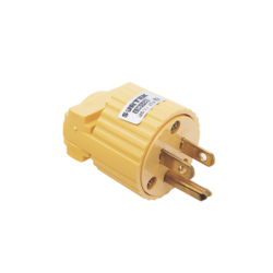 Clavija con Abrazadera Plástica Aterrizada  / 127 V CA 15 A Max.  / Fabricada en Plastico ABS.