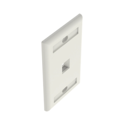 Placa de Pared Vertical, Salida Para 1 Puerto Keystone, Con Espacios Para Etiquetas, Color Blanco Mate