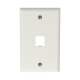 Placa de Pared Vertical Clásica, Salida Para 1 Puerto Mini-Com, Color Blanco Mate