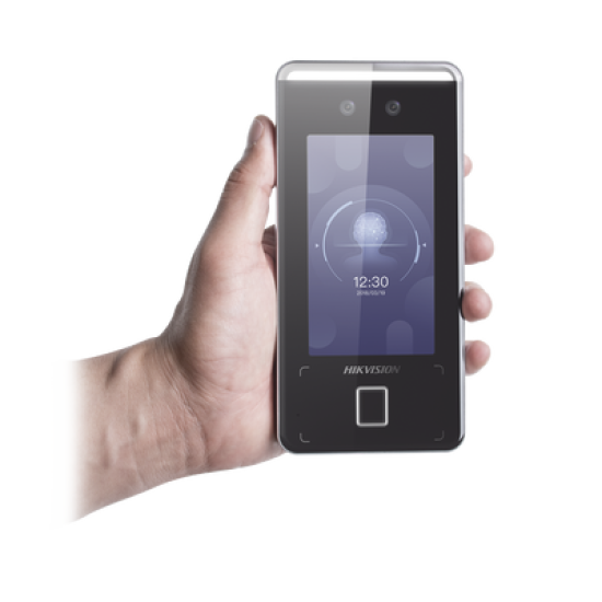 Terminal Min Moe WiFi de Reconocimiento Facial ULTRA RÁPIDO (Exterior IP65) / Hasta 1.5 mts en lectura / Soporta P2P Hik-Connect / 3,000 Usuarios /QR y Videoportero (ambientes de bajo ruido)