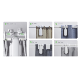 Controlador de cortinas Riel tipo U  / BLUETOOTH recargable y fácil de instalar