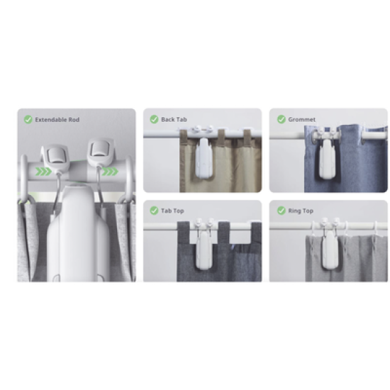 Controlador de cortinas Riel tipo U  / BLUETOOTH recargable y fácil de instalar