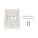Placa de Pared Vertical Ejecutiva, Salida Para 2 Puertos Mini-Com, Con Espacios Para Etiquetas, Color Blanco Mate
