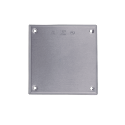 Tapa cuadrada ciega de aluminio para caja cuadrada.