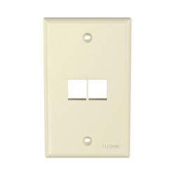 Placa de Pared Vertical, Salida Para 2 Puertos Keystone, Color Marfil