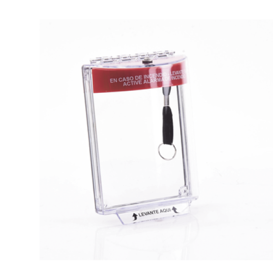 Cubierta Universal Transparente con Sirena, Texto de Incendio en Español