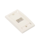 Placa de Pared Vertical Ejecutiva, Salida Para 2 Puertos Mini-Com, Con Espacios Para Etiquetas, Color Blanco Mate
