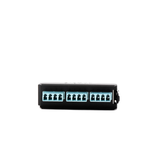Placa Acopladora LightVerse, 6 Conectores Dúplex LC/UPC, Acepta hasta 12 fibras Multimodo OM3 y OM4  (No Shuttered)