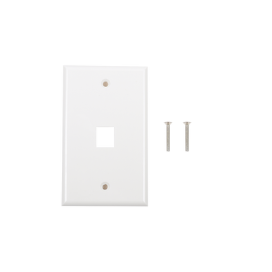 Placa de pared de 1 puerto, Keystone, Color Blanco 