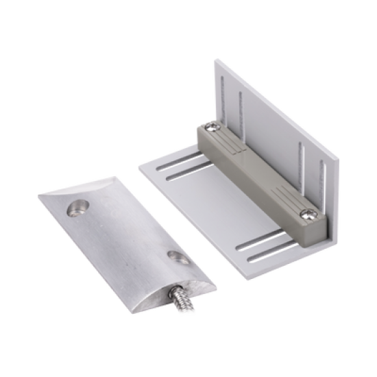 Contacto magnético para piso uso rudo con 55cm de cable blindado / GAP 75mm / Placa de montaje de 