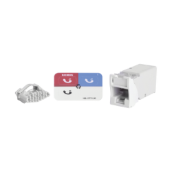 Jack Z-MAX Cat6A, UTP, Montaje híbrido en Placa de Pared (Plano y Angulado), Color Blanco