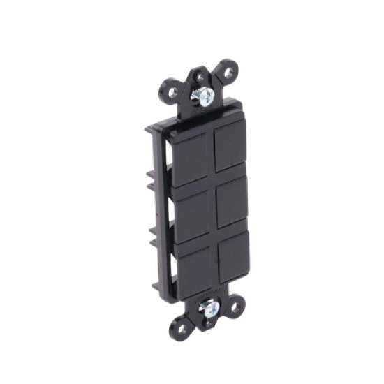 Placa de 6 puertos, color negro night.