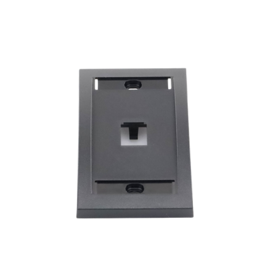 Placa de Pared Vertical Ejecutiva, Salida de 1 Puerto Mini-Com, Con Espacios Para Etiquetas, Color Negro