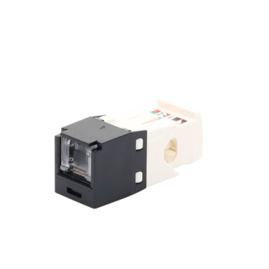 Conector Jack RJ45 Estilo TG con Ventana, Mini-Com, Categoría 6, de 8 posiciones y 8 cables, Color Negro