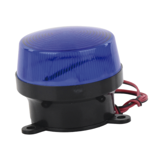 Mini estrobo color azul con montaje de pestaña. 