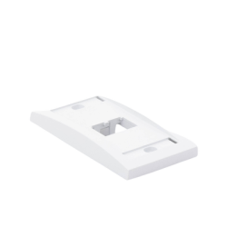 Placa de Pared Vertical Ejecutiva, Salida Para 2 Puertos Mini-Com, Con Espacios Para Etiquetas, Color Blanco