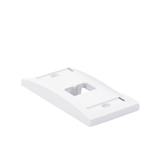 Placa de Pared Vertical Ejecutiva, Salida Para 2 Puertos Mini-Com, Con Espacios Para Etiquetas, Color Blanco