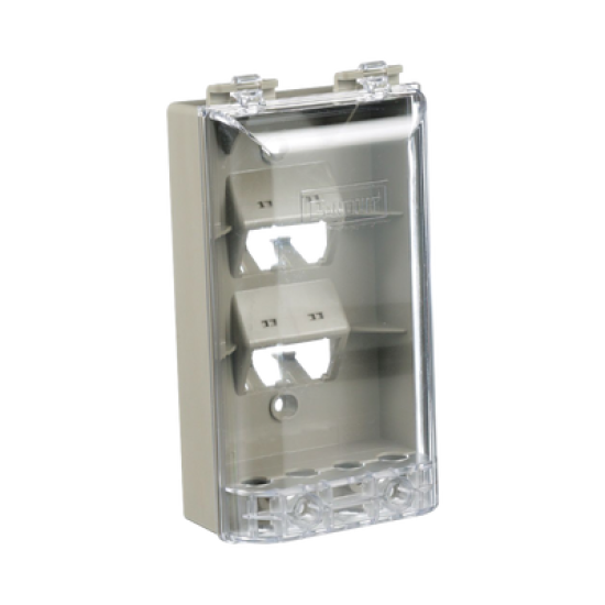 Placa de Pared Vertical, Resistente al Agua con Protección IP56, Acepta 4 Módulos Mini-Com, Color Gris