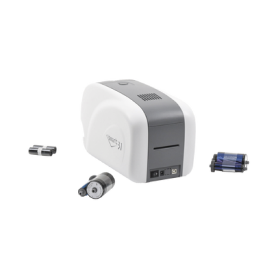 Kit Impresora de tarjetas PVC/ Una Cara /incluye: 2 x Ribbons, 100 Tarjetas PVC, Software, Kit Limpieza, Garantia 3 Años, Mascara de Seguridad OV