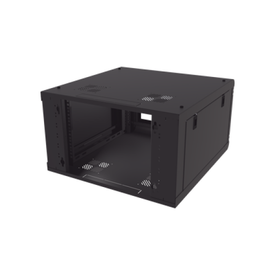 Gabinete de Pared con Puerta de Cristal Templado, 635 mm de Profundidad, 6U Rack de 19'', Acero Reforzado