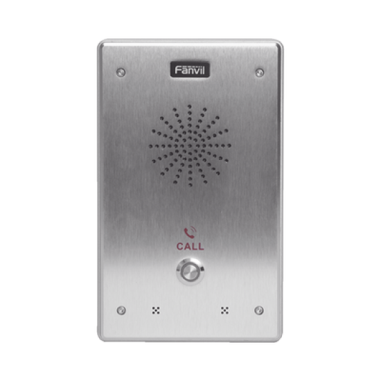 Intercomunicador IP, 2 líneas SIP, 2 relevadores con botón para llamada, anti-vandálico, IP65 e IK10, PoE