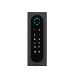 Control de Acceso Slim Akuvox A08S / Aluminio y Vidrio Templado / IP65 & IK09 / Capacidad para 20,000 Tarjetas / Métodos de Acceso Multi (QR, Bluetooth, PIN, RFID) / Soporta Wiegand / 1 Salida de Relay