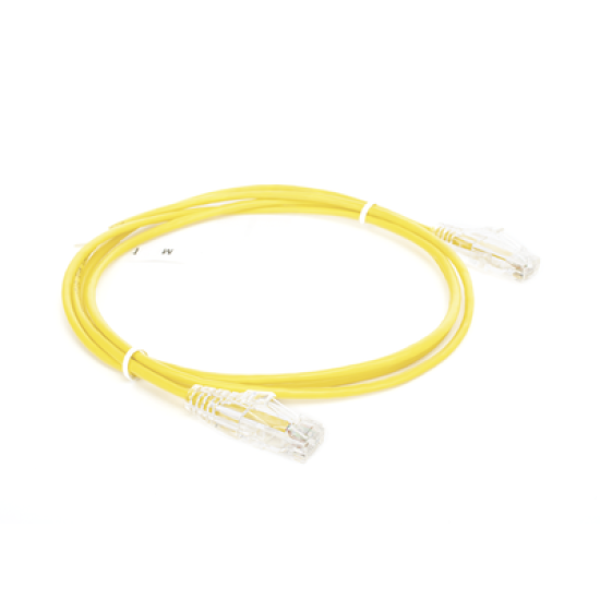 Cable de Parcheo Slim UTP Cat6 - 1 metro, Amarillo, Diámetro Reducido (28 AWG)