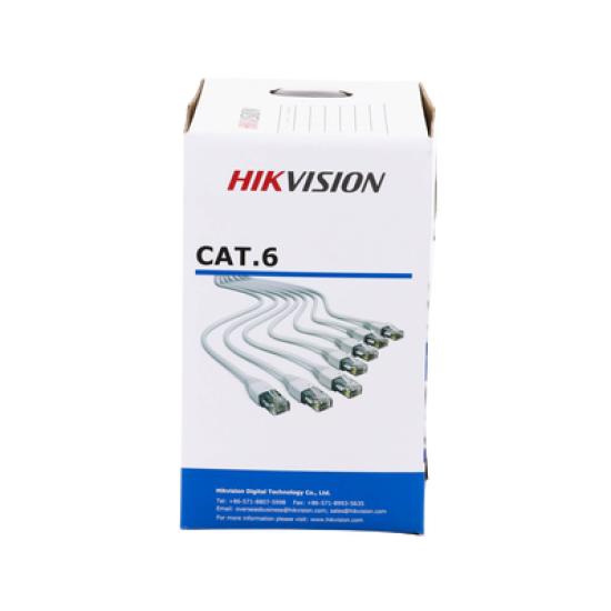 Bobina de Cable de 305 m (1000 ft) Cat 6 / 100% Cobre / Color Blanco / Uso en Interior / PVC