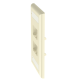 Placa de Pared Vertical Clásica, Salida Para 4 Puertos Mini-Com, Con Espacios Para Etiquetas, Color Marfil