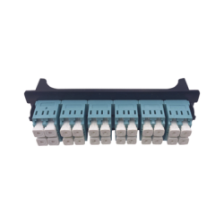 Placa acopladora para Distribuidor de Fibra Óptica LP-ODF-8024, incluye 12 acopladores LC Duplex Para fibra Multimodo