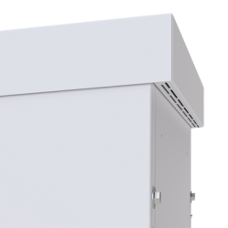 Gabinete PROFUNDO hasta 705 mm  de profundidad, de Exterior de 9UR con Ventiladores y Termostato, Se envía el Gabinete Armado, (Montaje a poste o torre se vende por separado).