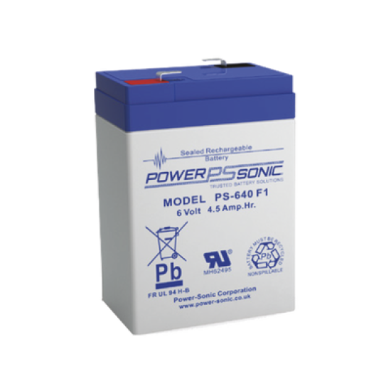 Batería 6V, 4.50AH, Para Respaldo, Tecnologías AGM/VRLA, 5 Años Vida Útil, Terminales F1, Reconocida UL 