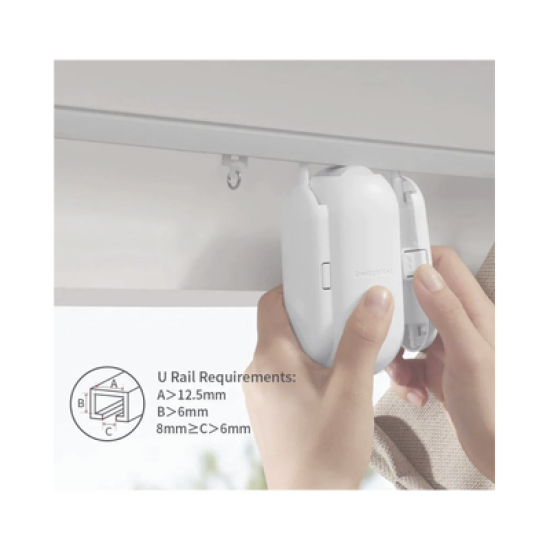 Controlador de cortinas Riel tipo U  / BLUETOOTH recargable y fácil de instalar