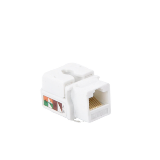 Módulo Jack Keystone Cat5e con terminación 110 (Punchdown) para faceplate - Color Blanco