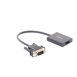 Entrada: VGA Macho / Salida: HDMI Hembra / Resolución de 1080P@60Hz / Puerto Estéreo de 3.5 mm / Plug and Play, Sin Controlador / Longitud del Cable 15 cm. / Incluye Cable de Alimentacion USB / Incluye Cable de Audio de 3.5mm.