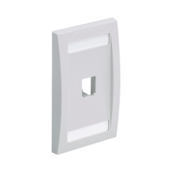 Placa de Pared Vertical Ejecutiva, Salida Para 1 Puerto Mini-Com, Con Espacios Para Etiquetas, Color Blanco